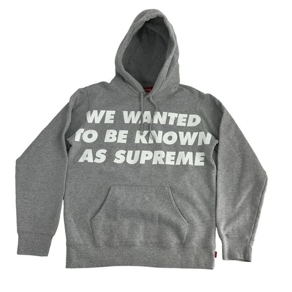 Supreme Hoodie Mens Medium Grey White Sweatshirt Known As‎ Streetwear Hypebeast